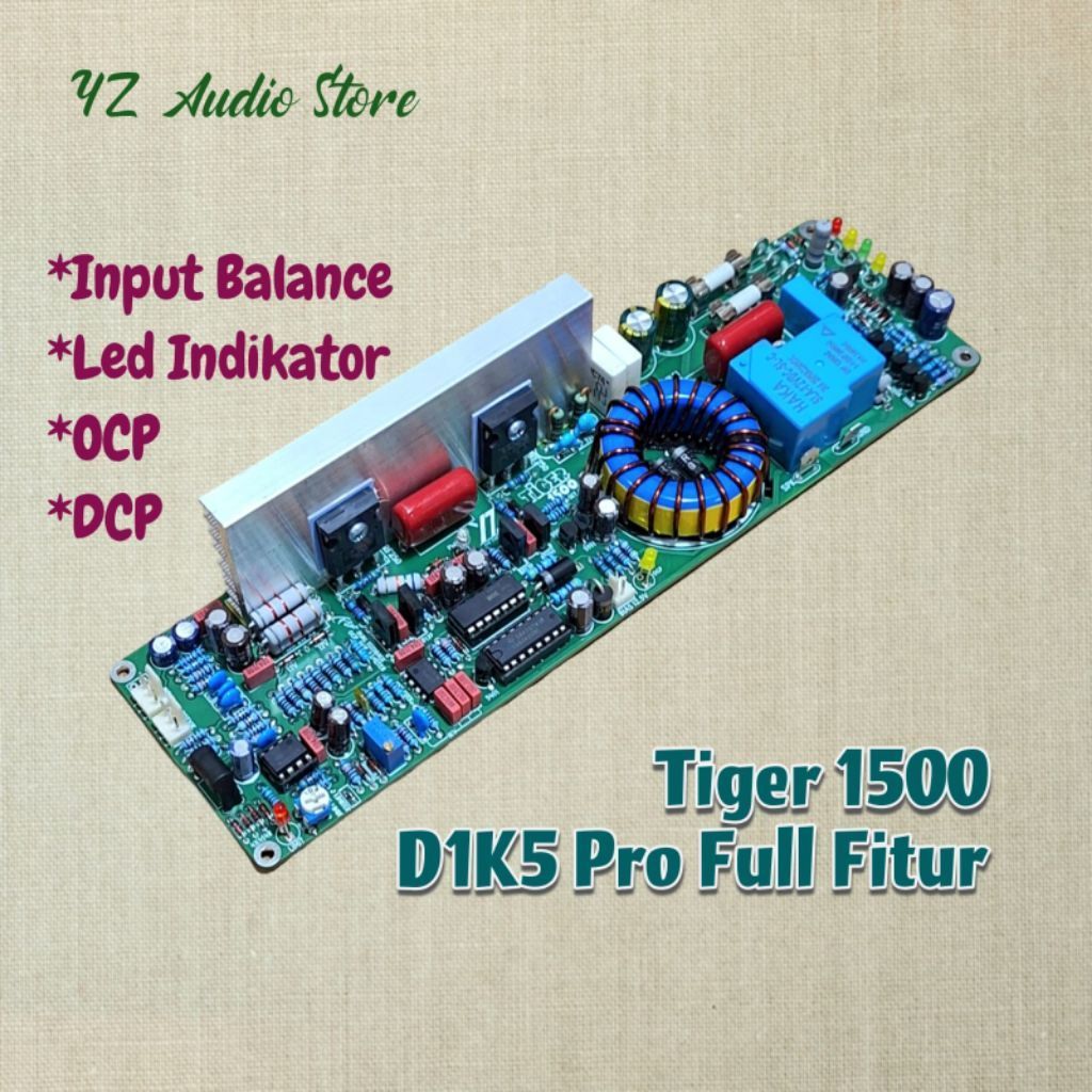 Kit D1K5 Pro Tiger 1500 Full fitur Class D power Amplifier