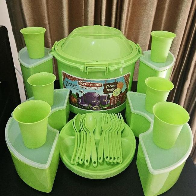 Ready Siap Kirim 32 In 1 Picnic Set Rantang Piknik Tupperware Set Rantang Pinkik Set Sunnyware Ranta