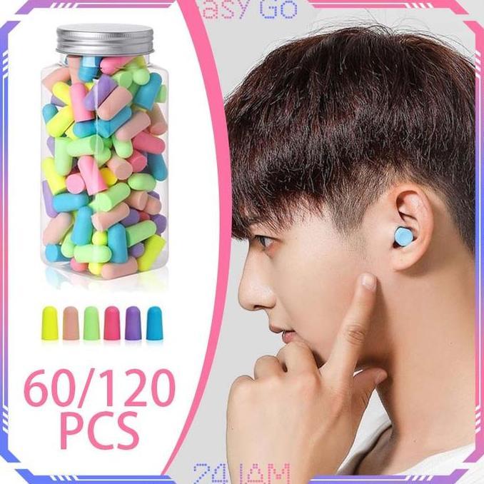 Isi 120pcs Earplug Anti Bising Ear Plug Tidur Earplug Foam Noise Reduction Sleeping Earplug Penutup 