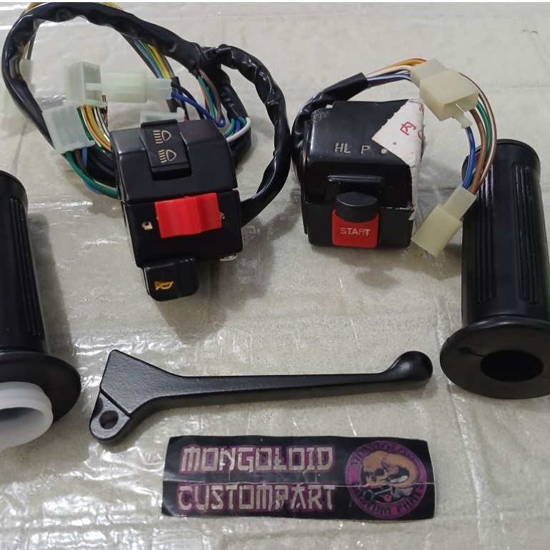 stok lama import holder saklar set kanan kiri plus hand grip handle rem honda astrea 800 asdap astre
