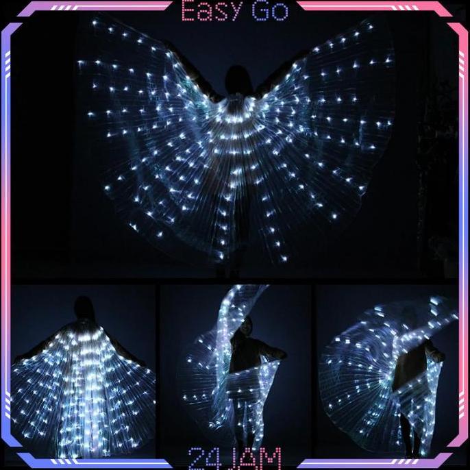 Sayap Malaikat Putih Led Kostum Sayap Anak Aldult Sayap Kerub Belly Dance Kostum Sayap Malaikat Alat