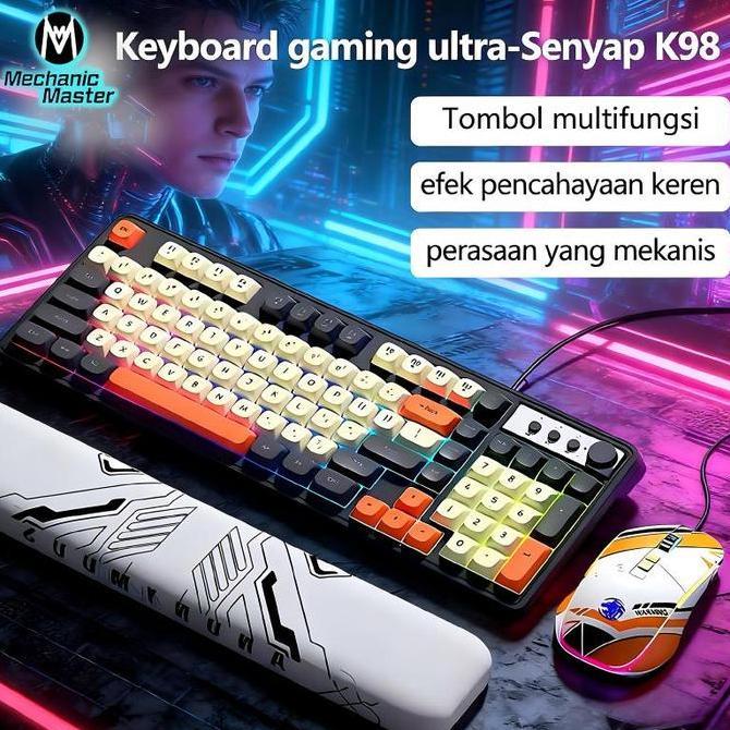 Mechanic Master K98 Keyboard Gaming  Cocok Di Pakai Untuk Gaming Kantor Bisnis Komputer Pc Laptop Da