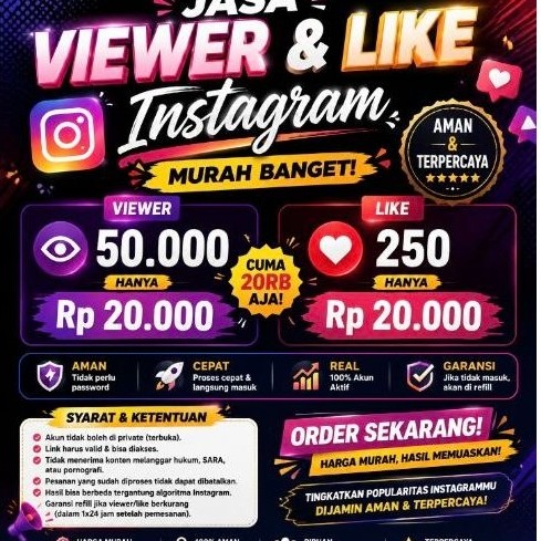 jasa tambah viewer bonus like instagram murah aja