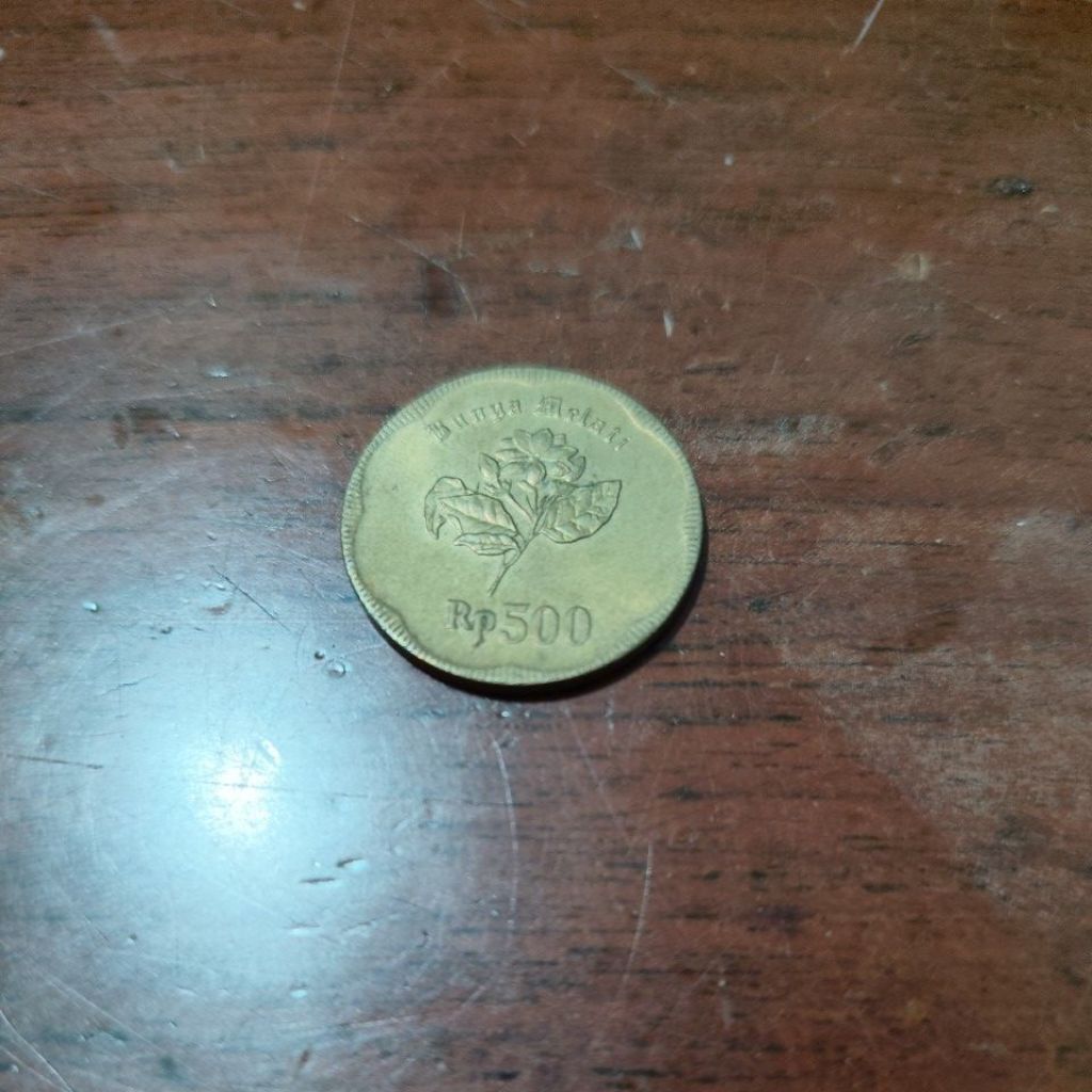 Koin Rp 500 rupiah Bunga Melati 1991 Bank Indonesia bekas