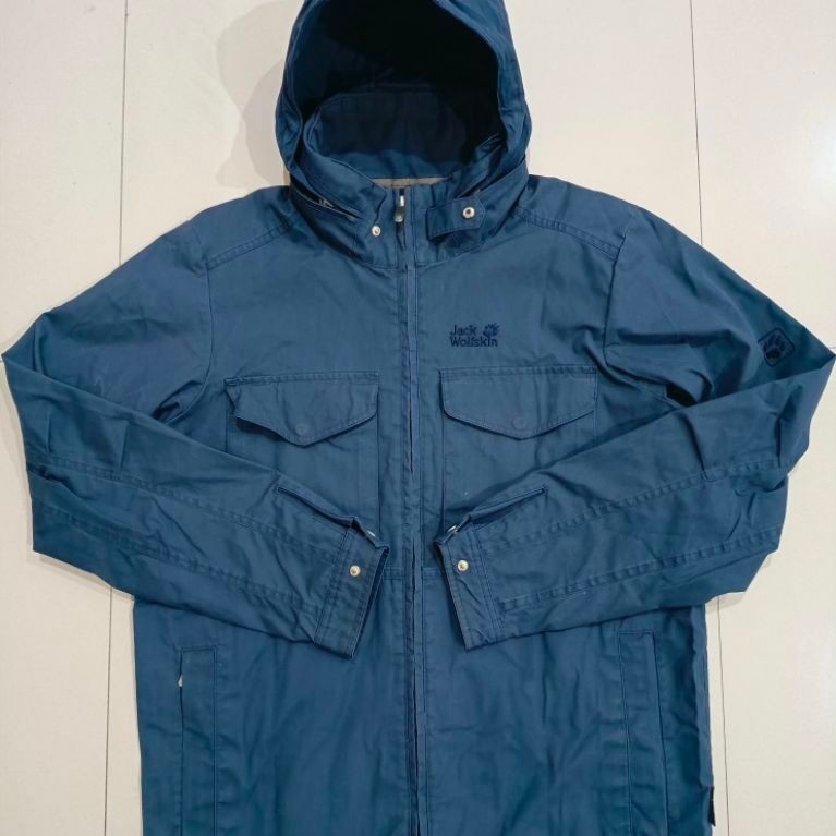 JWS - Atlas Road Jacket Navy Size L - Hidden Hoodie Full Embos