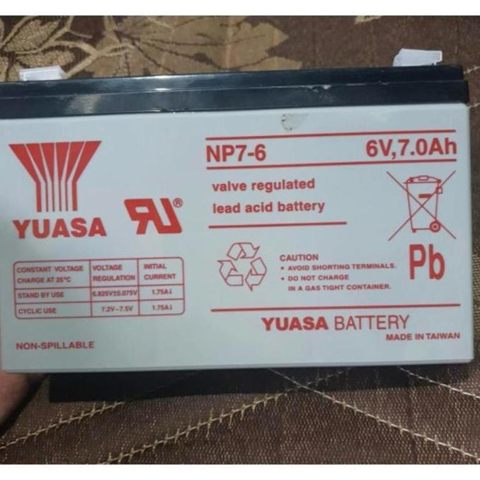 Aki Kering Yuasa NP7-6 Baterai Kering Yuasa 6v 7ah vrla 6 v 7 ah
