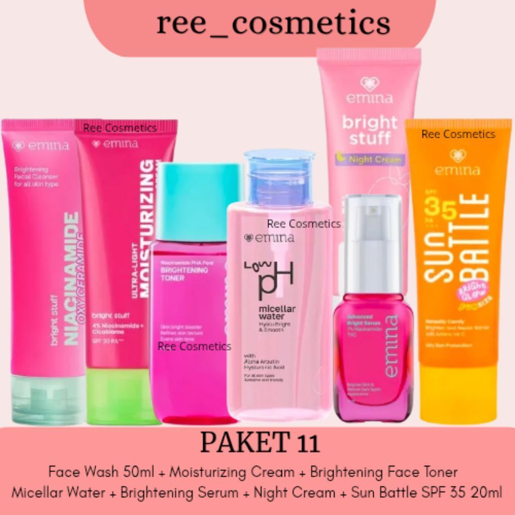 Emina Bright Stuff Paket Lengkap Skincare 1 Set | Emina Paket Skincare Remaja