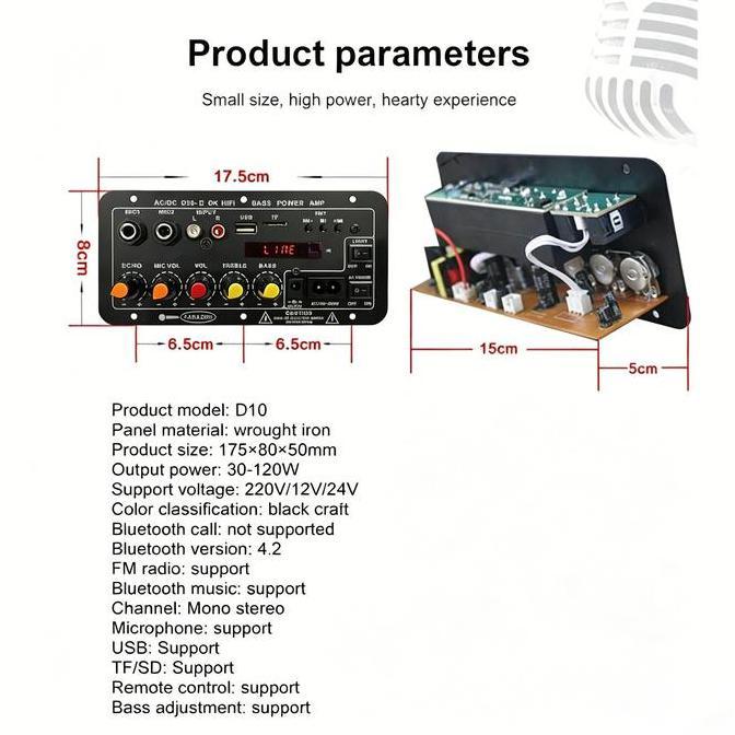 Mka_Jayadira - Amplifier Bluetooth 2000W Super Bass 12V 24V 220V Modul Power Amplifier Untuk Speaker