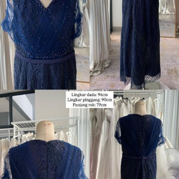 Dress preloved gaun wanita navy