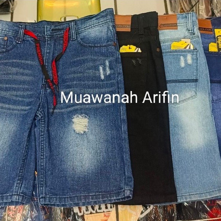 *PROMO*NEW ARRIVAL VOLCOM PENDEK JEANS SOBEK PRIA TERBARU/CELANA PENDEK JEANS SOBEK RIPED/CELANA PEN