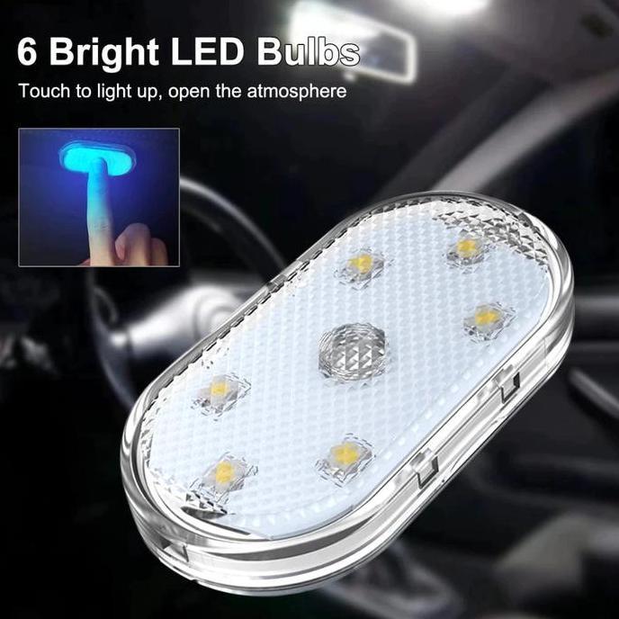 6 LED Pencahayaan Suasana Lampu Plafon Atap Mobil Lampu LED Sentuh Hati Untuk Interior Mobil Lampu I