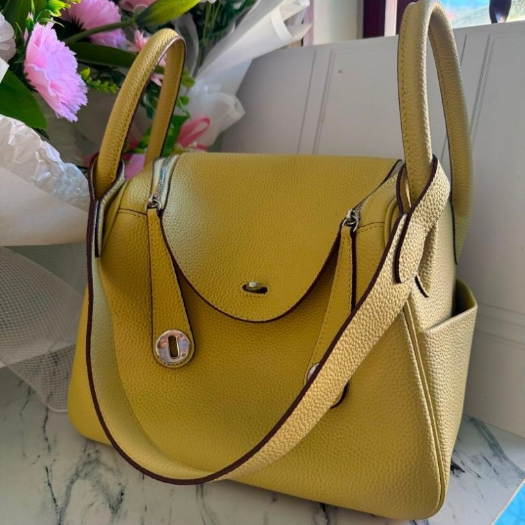 Tas Preloved Wanita H Lindy Kulit Asli Mustard Yellow | Handbag