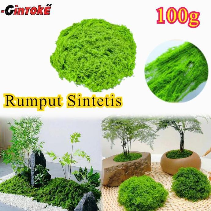 100g Rumput Sintetis Aquascape Aquarium/TAwetan Tahan Lama Rumput Sintetis Aquascape Jadi