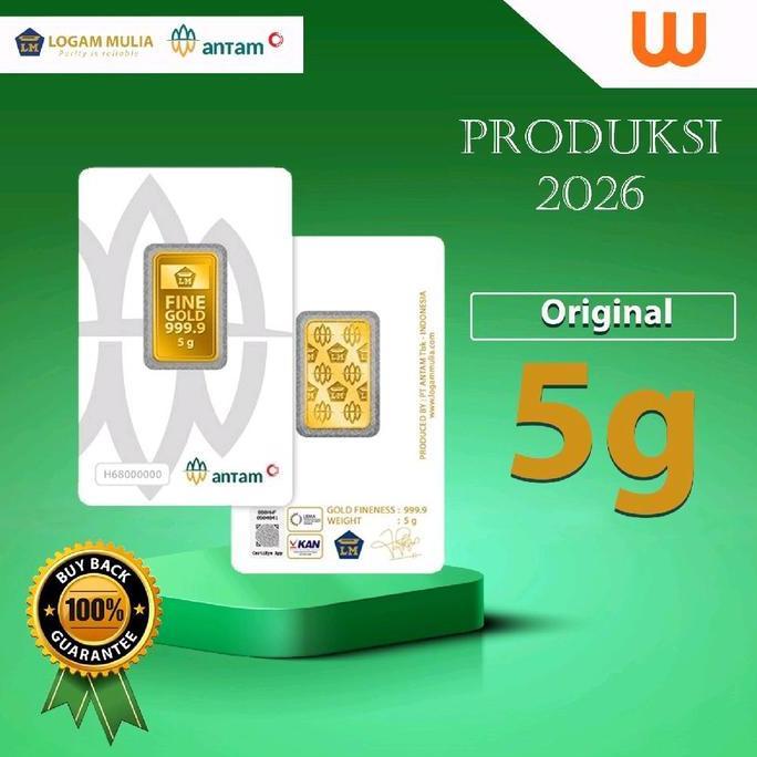 5 G (GRAM) GOLDBAR/LOGAM MULIA/LM/EMAS ANTAM BERSERTIFIKAT LBMA