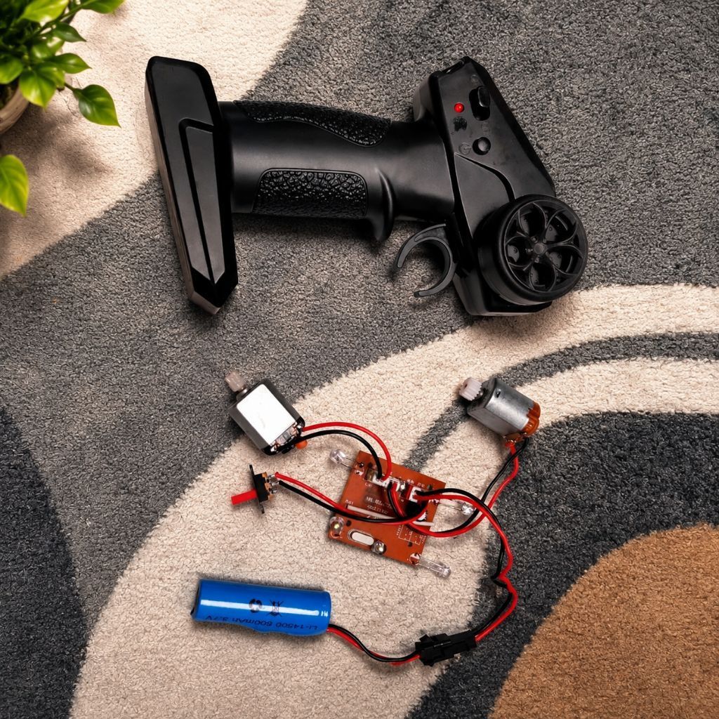 Paket Hemat Remot RC Drift 4WD 2.4GHz + Receiver PCB + 2 Dinamo + Baterai Siap Pakai DIY Mobil RC