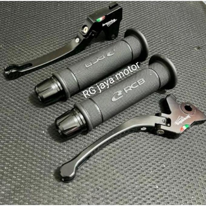 3in1 Handle rem lipat Black + handgrip RCB + Jalu stang CNC Mio Mio Smile Mio Sporty Mio Soul