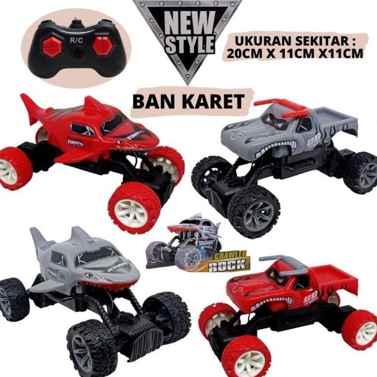 RC Rock Crawler Mainan Anak Mobil Remote Control Model Hiu IKAN Striker Ban Karet