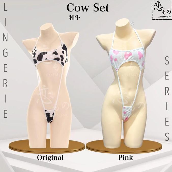 Trending Koimono Cow Set - Lingerie Kostum Bikini Tema Sapi Baju Tidur Wanita Diskon Sale