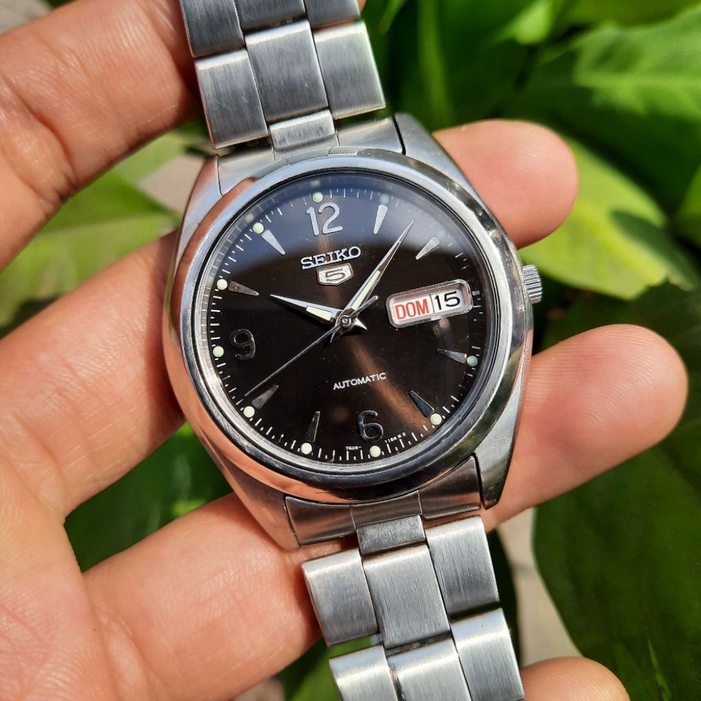 Seiko 5 Automatic SNX123K1 Black Hitam Sunbrust 7s26-0440 SNX123 not SNXS79K1 SNXS79