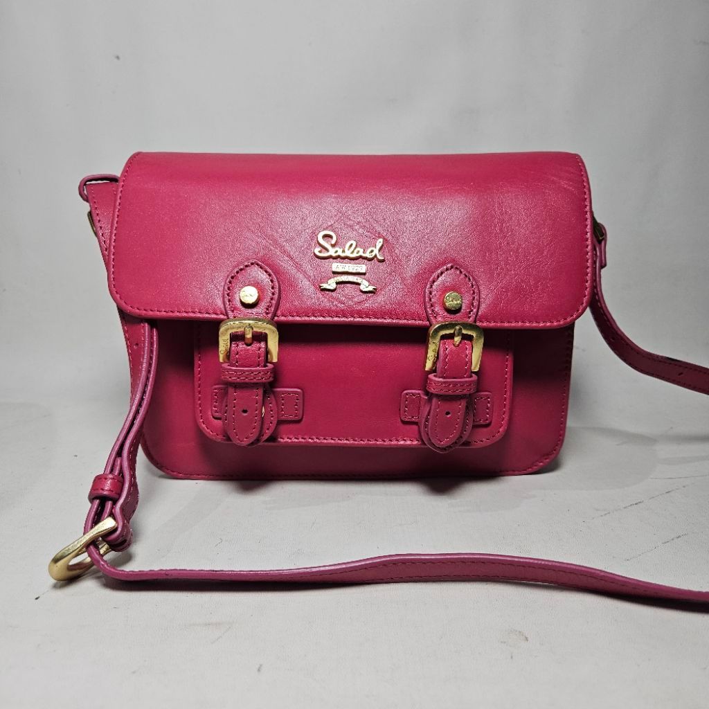 Tas Selempang Wanita Kulit Salad Pink Fuschia Small Messenger Bag