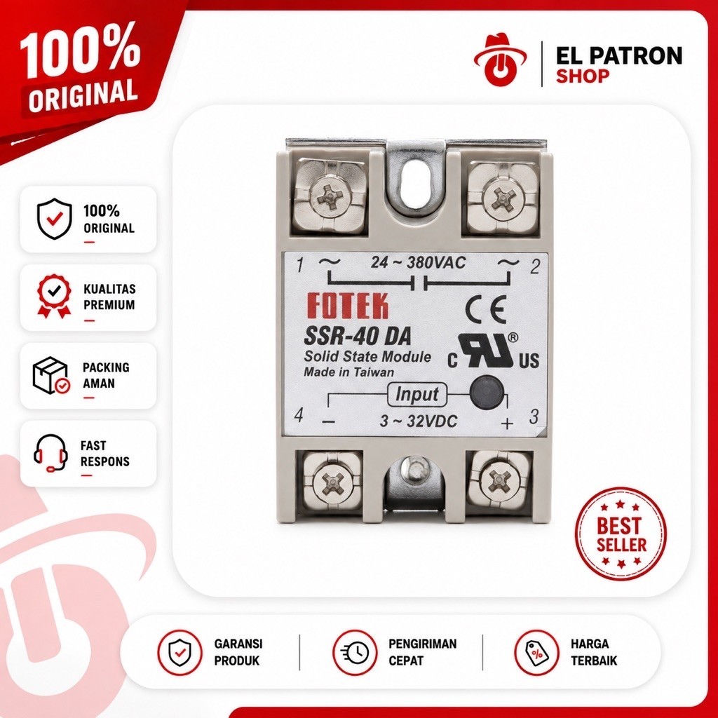 FOTEK Solid State Relay SSR-40DA Fotek 40 DC to AC