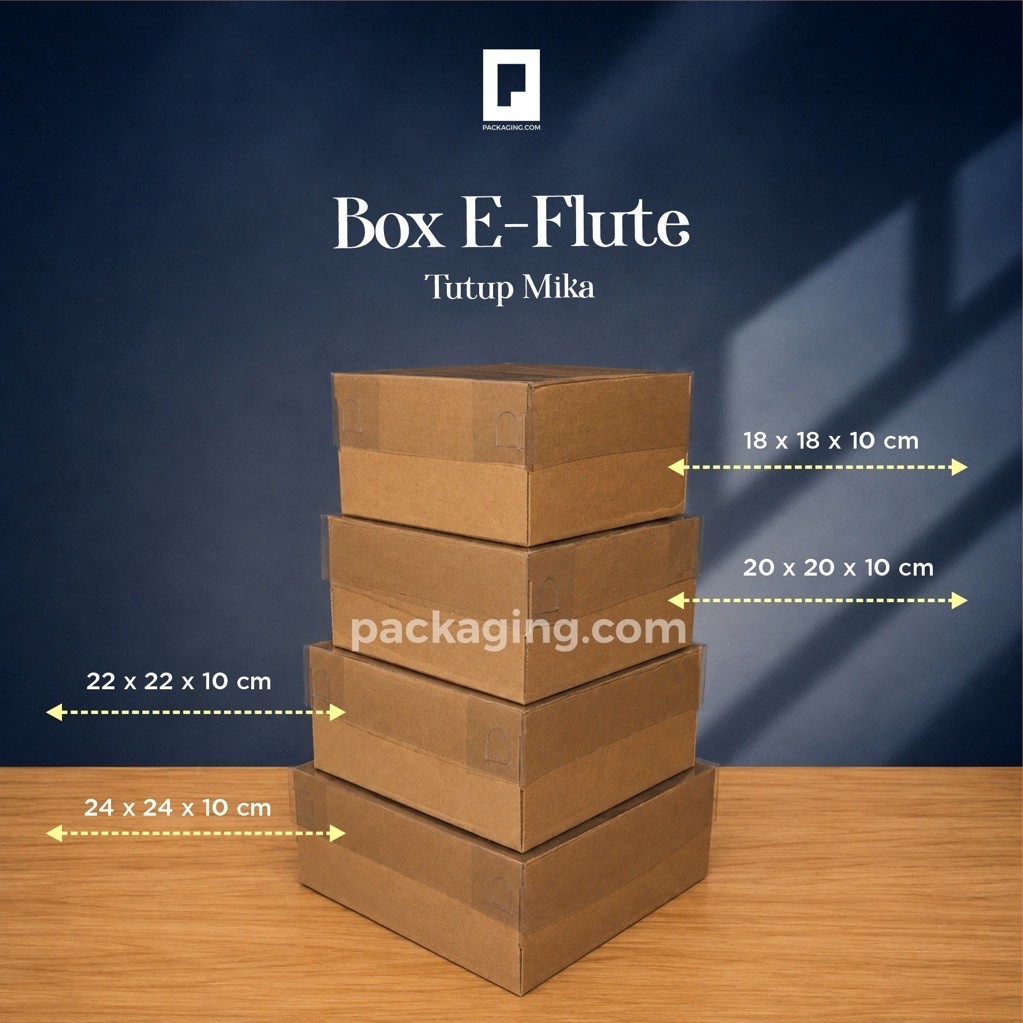 Box Eflute Tutup Mika/Dus Kue Tutup Mika/Dus Hampers
