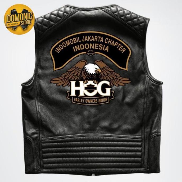 VEST KULIT HARLEY DAVIDSON ROMPI HOG MBI KUALITAS ORIGINAL - VEST TOURING JAKET KULIT SAPI ASLI