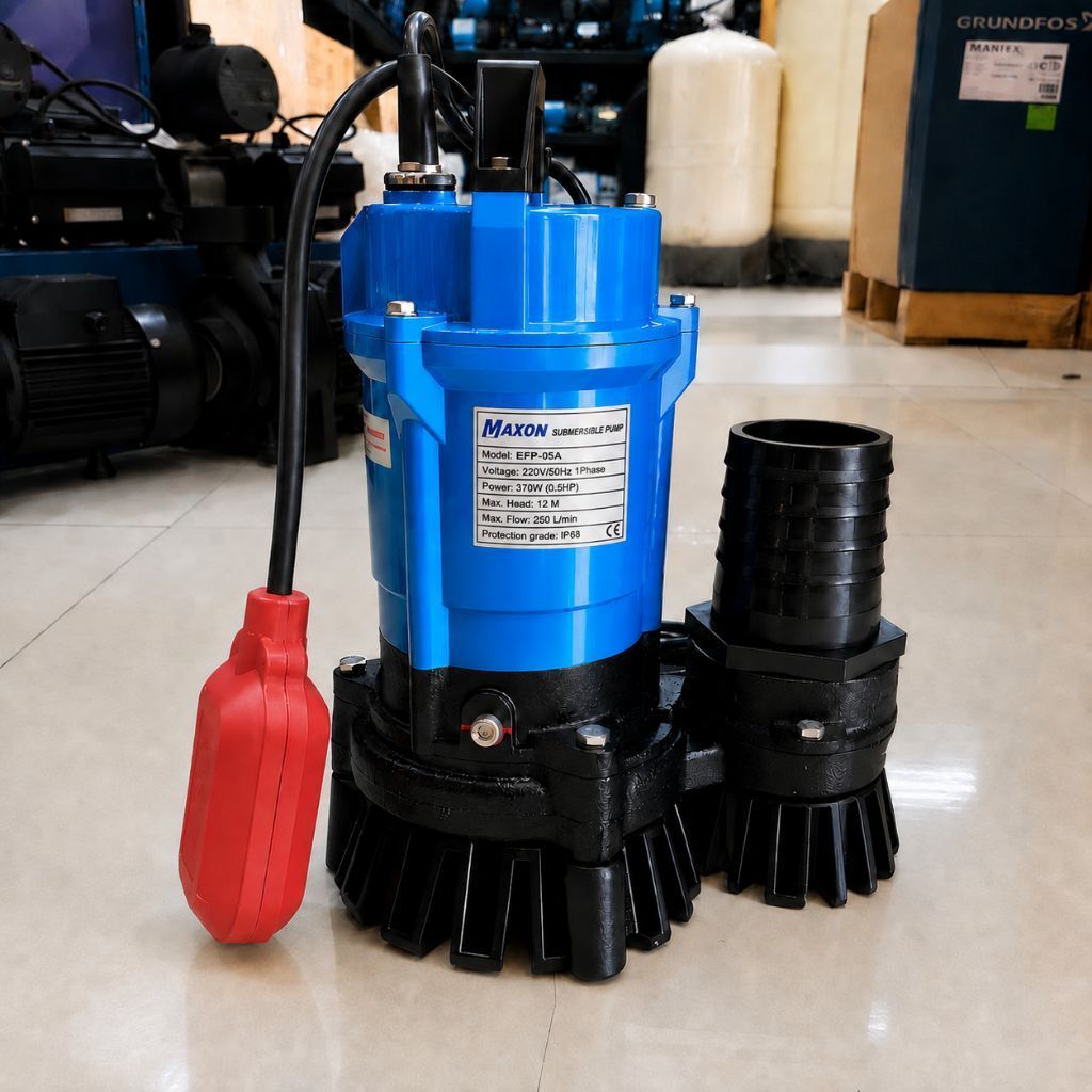 Pompa Celup Lumpur Air Kotor Maxon EFP-05 0.5hp 1phase (Otomatis)