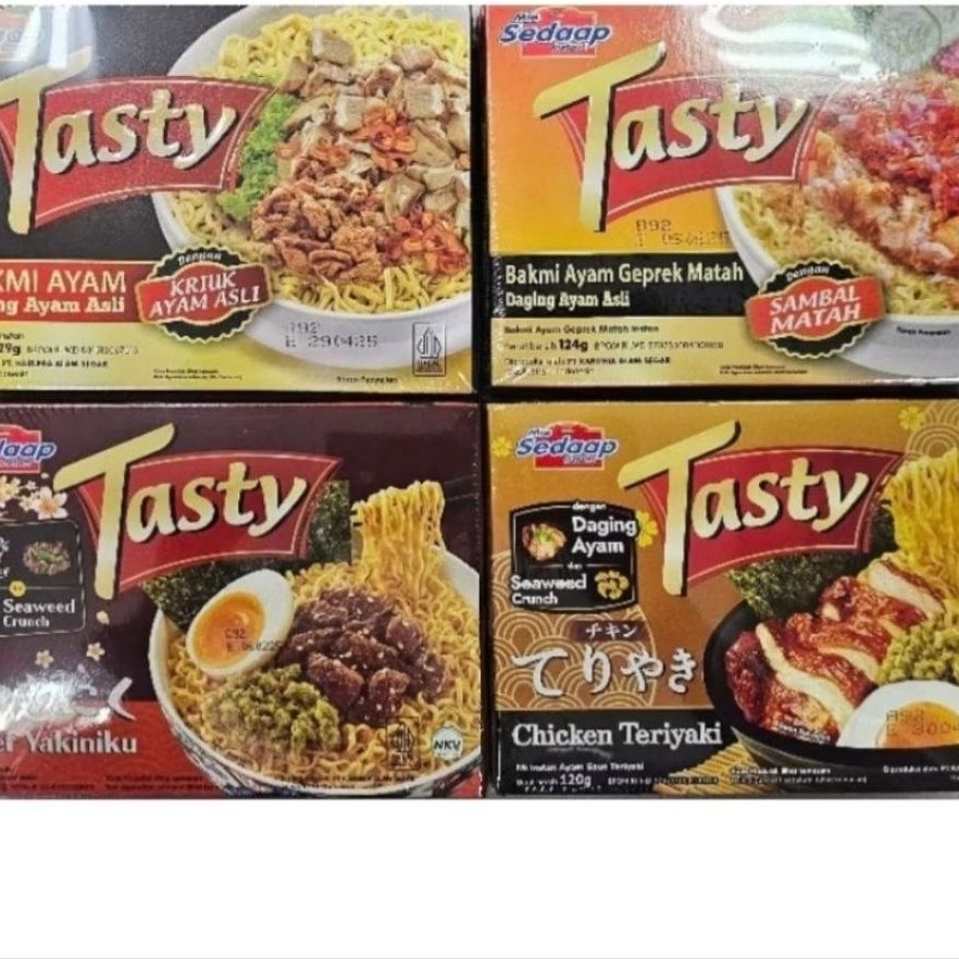 Mie Sedap Tasty 129gr Box -Bakmi Premium Dengan Daging asli