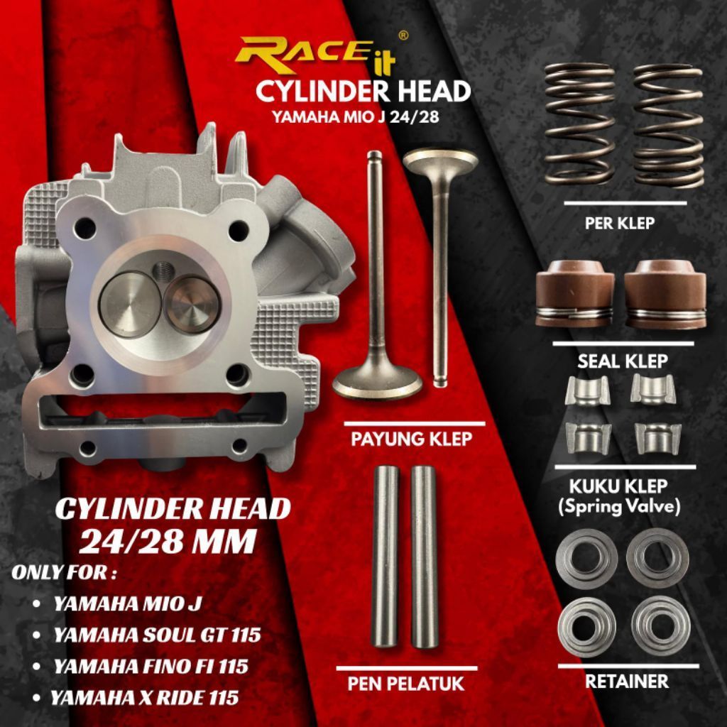BLOK CYLINDER HEAD RACE IT MIO J SOUL GT 115 FINO FI 115 XRIDE 115 X RIDE 125 JUPITER Z1 VEGA FORCE 