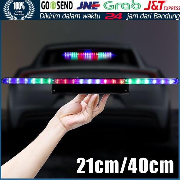 GHUNZING Lampu LED RGB Rem Bagasi Belakang Mobil hias Running Tempel Kaca Mobil