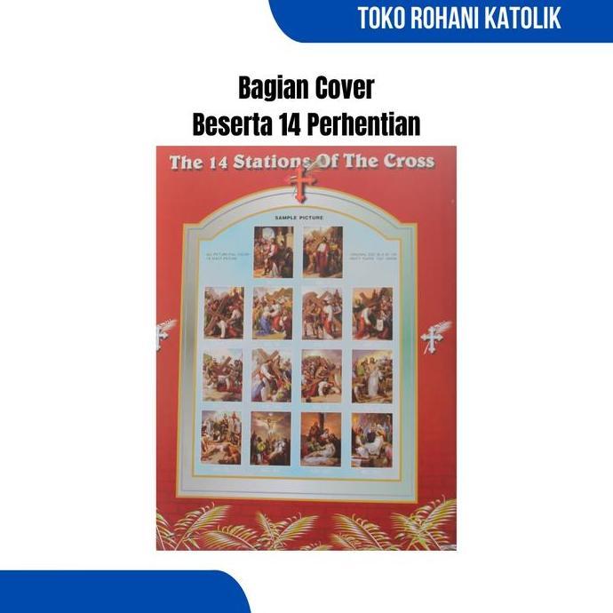 POSTER JALAN SALIB - 14 LEMBAR / POSTER 14 PERHENTIAN JALAN SALIB / HIASAN DINDING / GAMBAR ROHANI