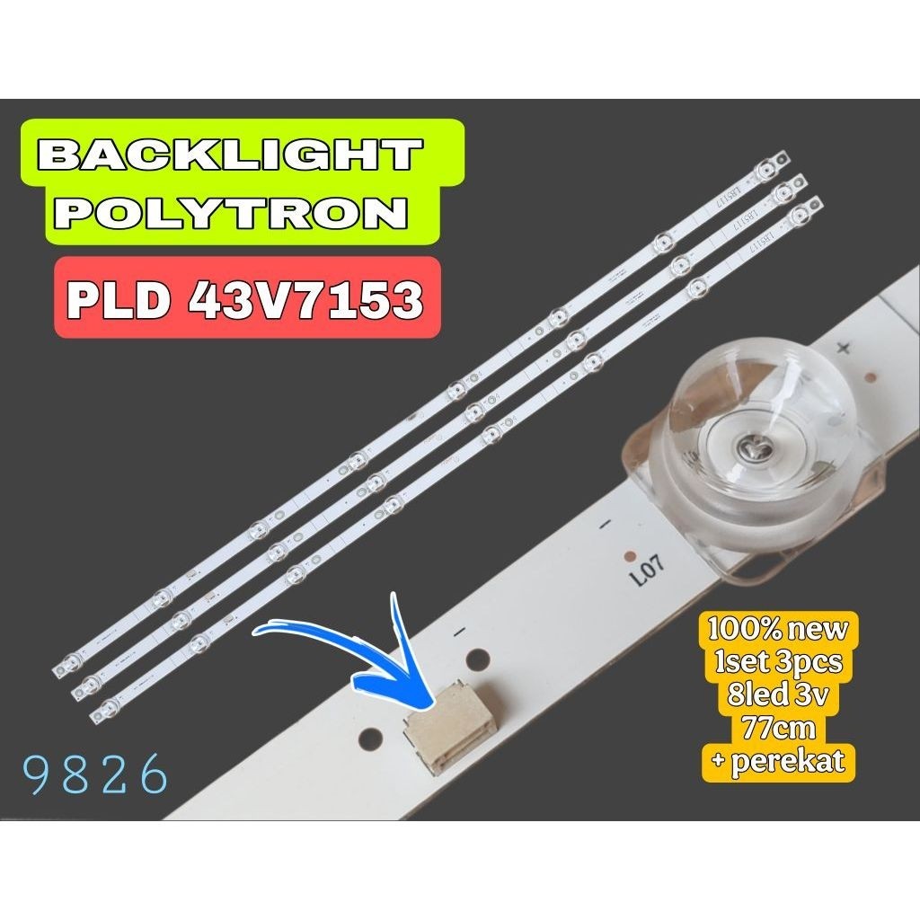 LAMPU LED BACKLIGHT BL TV POLYTRON PLD 43V7153 PLD-43V7153 PLD43V7153