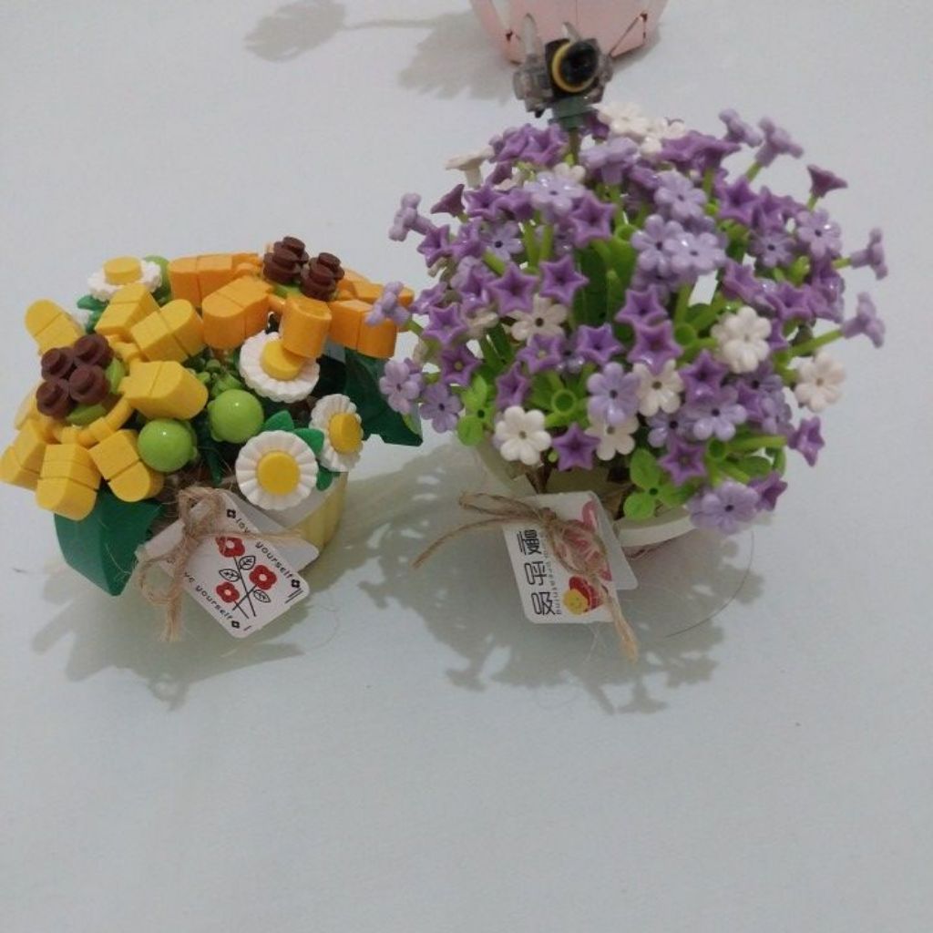 lego bunga 2 pot mini sudah di susun