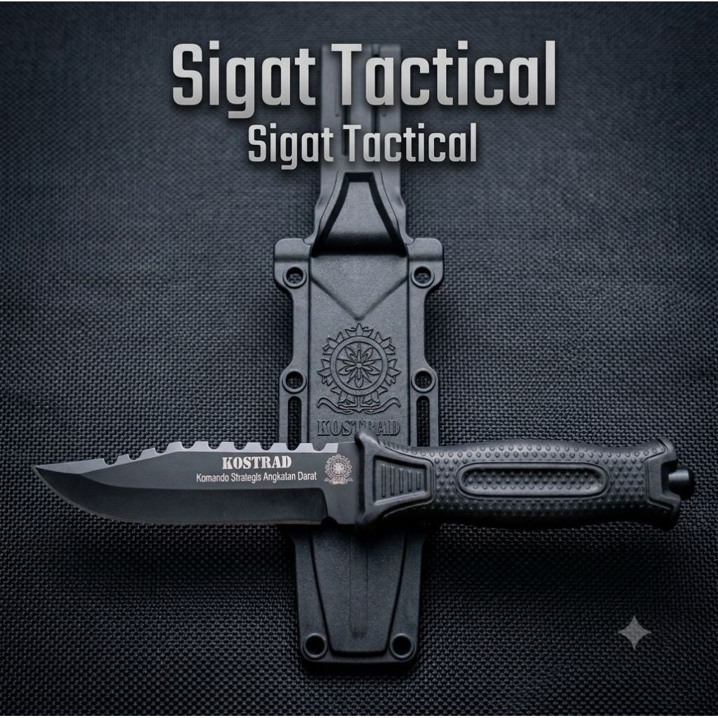 Pisau custom logo Kostrad Tactical / Pisau Survival camping / pisau outdoor Tactical