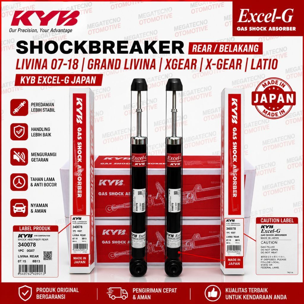 SHOCK BREAKER SHOCK BELAKANG LIVINA LIVINA GRAND LIVINA XGEAR LATIO KAYABA KYB EXCEL-G JAPAN ORIGINA