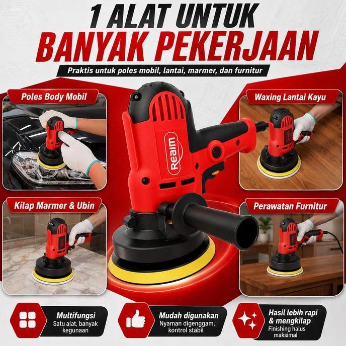 Murah Reaim Mesin Poles Mobil 5 Inch 600W Mesin Poles Alat Poles Mobil Mesin Poles Rotary