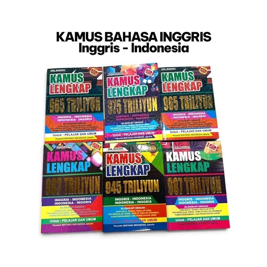 Kamus Bahasa Inggris Indonesia Ukuran Kecil Lengkap 480 Halaman | Kamus Saku Bergambar Tenses Regula
