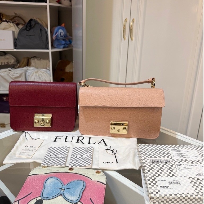 PRELOVED Furla Authentic Bundle 2 Bag + Flap Sling Bag Sanrio My Melody Collection Shoulder Bag Bran