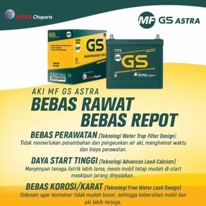 aki ns60l 46b24l / 55B24L 12v 45ah aki kering NS60L MF