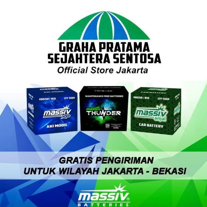 Aki Massiv Thunder 34B19R - Mobil Avanza, Xenia, Rush, Terios, dll.