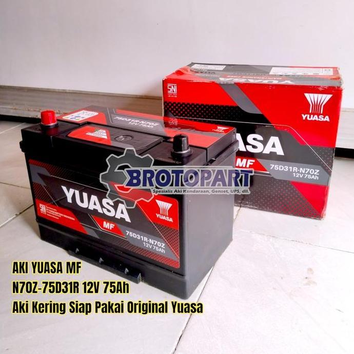 Aki Mobil YUASA N70Z 75D31R Accu Kering 12v 75Ah Orinal Yuasa