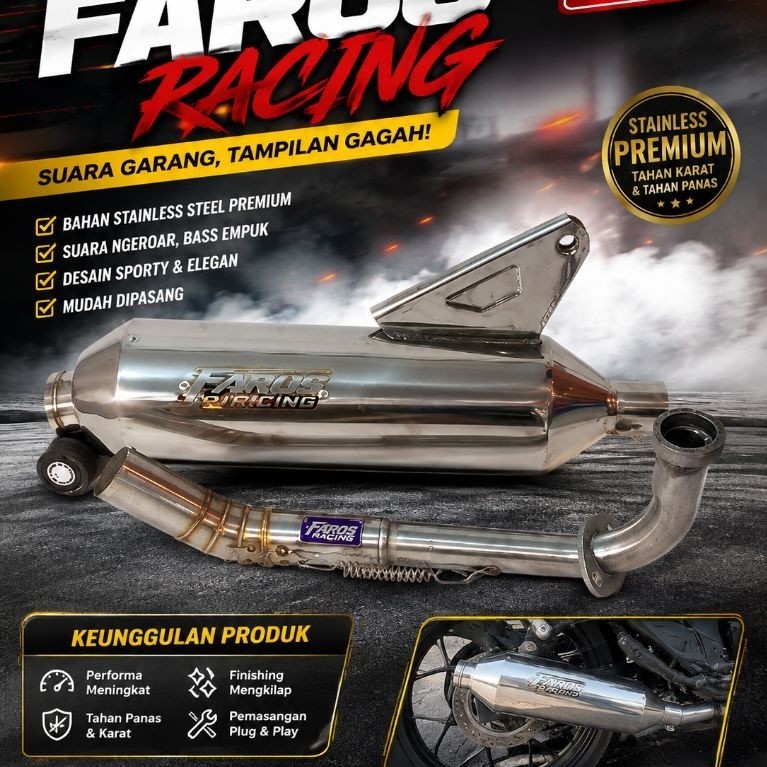 Knalpot Standar Racing all Matic FAROS RACING