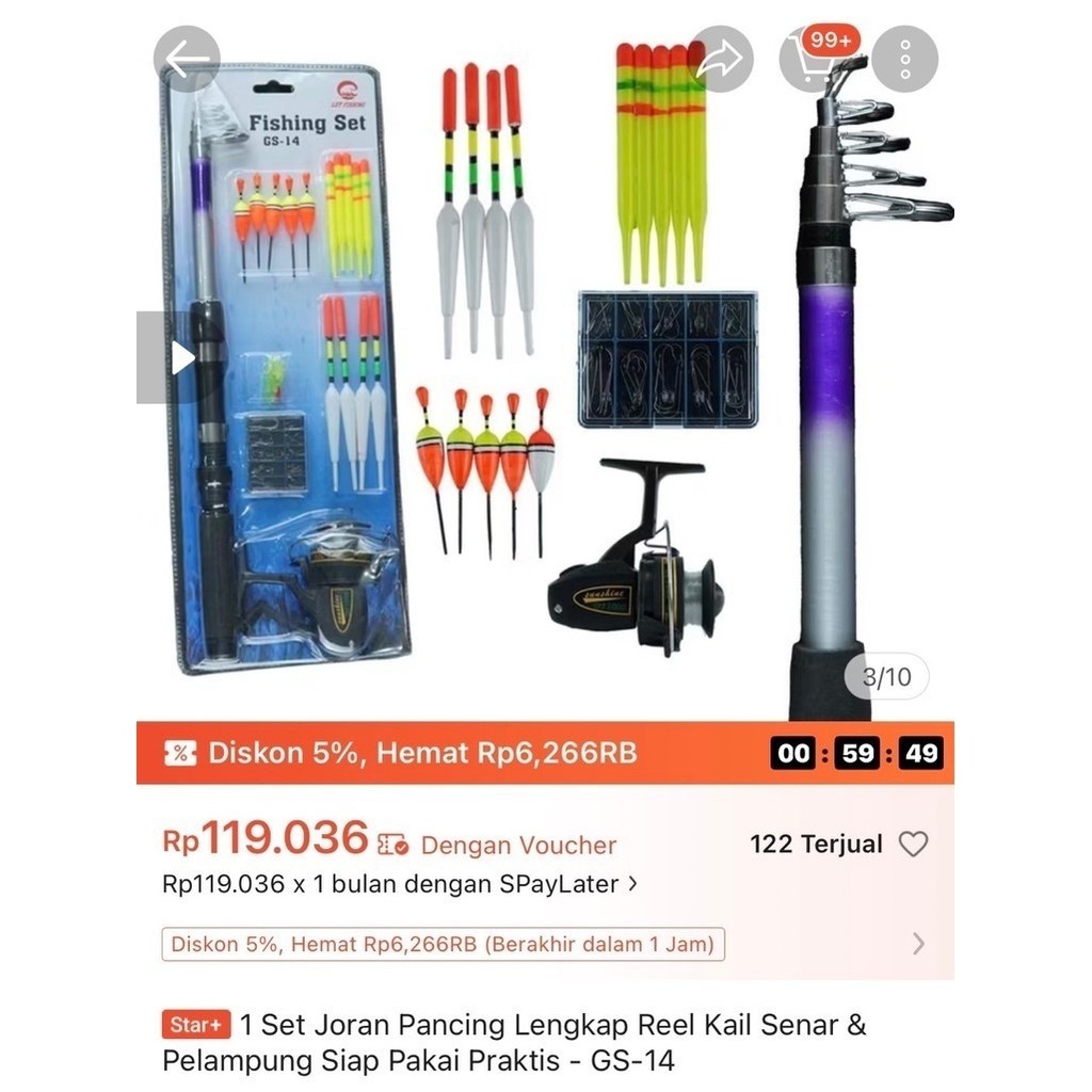 1 SET ALAT PANCING BARU BEKAS ENDORSE 9