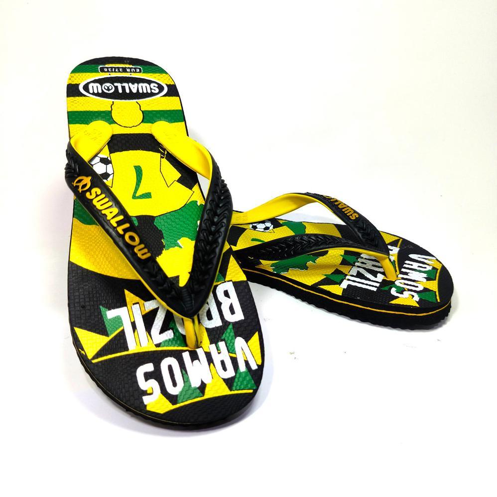 garansi sandal jepit pria swallow futbol & seni original - motif sepak bola piala dunia & seni rupa 