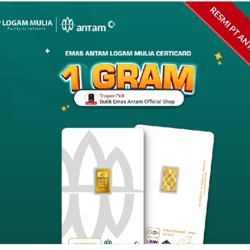 Emas Batangan Antam Logam Mulia Certicard 1/2/3 gram