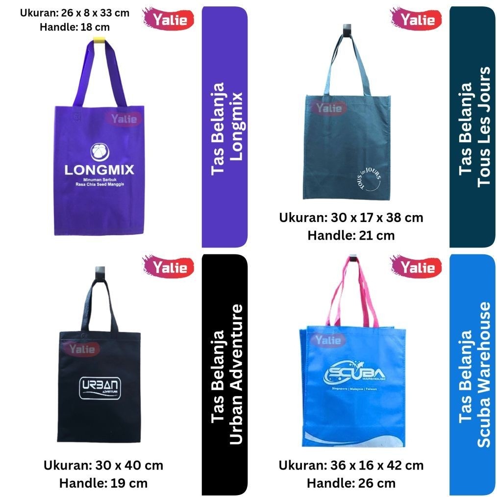 Tas Belanja TLJ/Tous Les Jours/Burger King BK/Lapis Lapis/Longmix/Urban Adventure/Scuba Warehouse/We