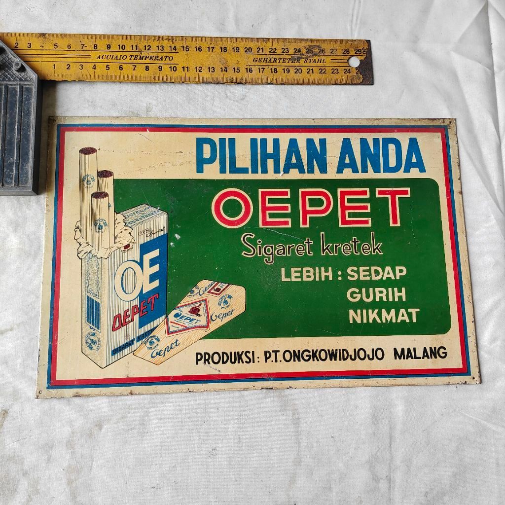 Pajangan Vintage NOS Iklan Seng Oepet Hijau