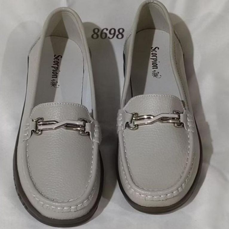 Sepatu scorpion - 8698 Sepatu kulit pantofel wanita flat shoes semi moccasin