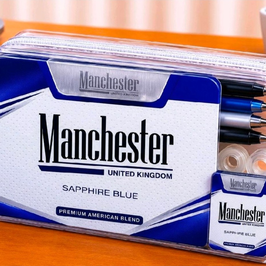 kotak pensil Manchester blue sapphire